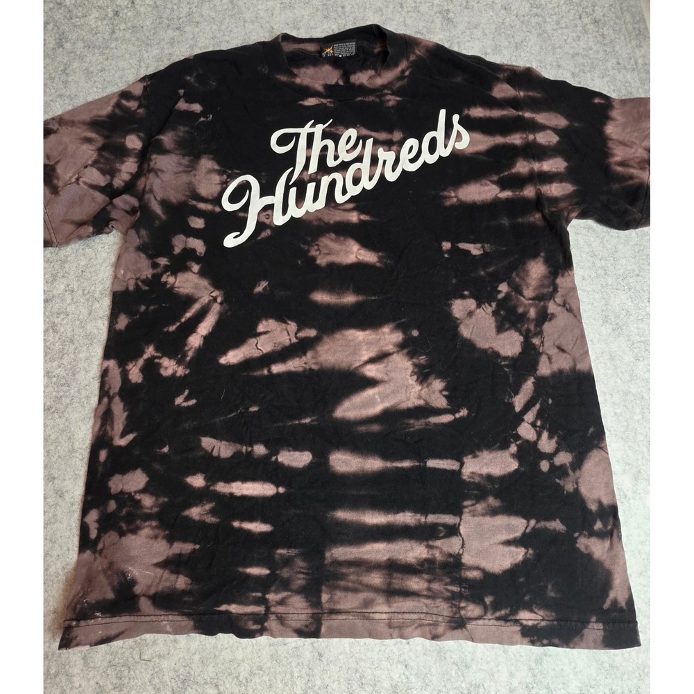 The Hundreds Limited Additions Acid Wash Tie Dye Logo T-Shirt Black Brown Large